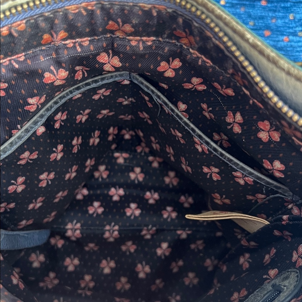 Lucky brand multiple pockets blue-Gray Leather Crossbody Bag - Picture 7 of 15